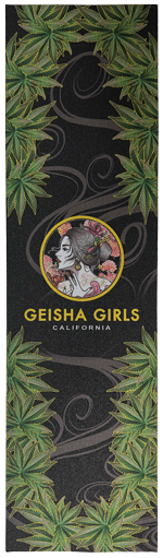 Geisha Girls Skateboard Deck (Green Leaves)